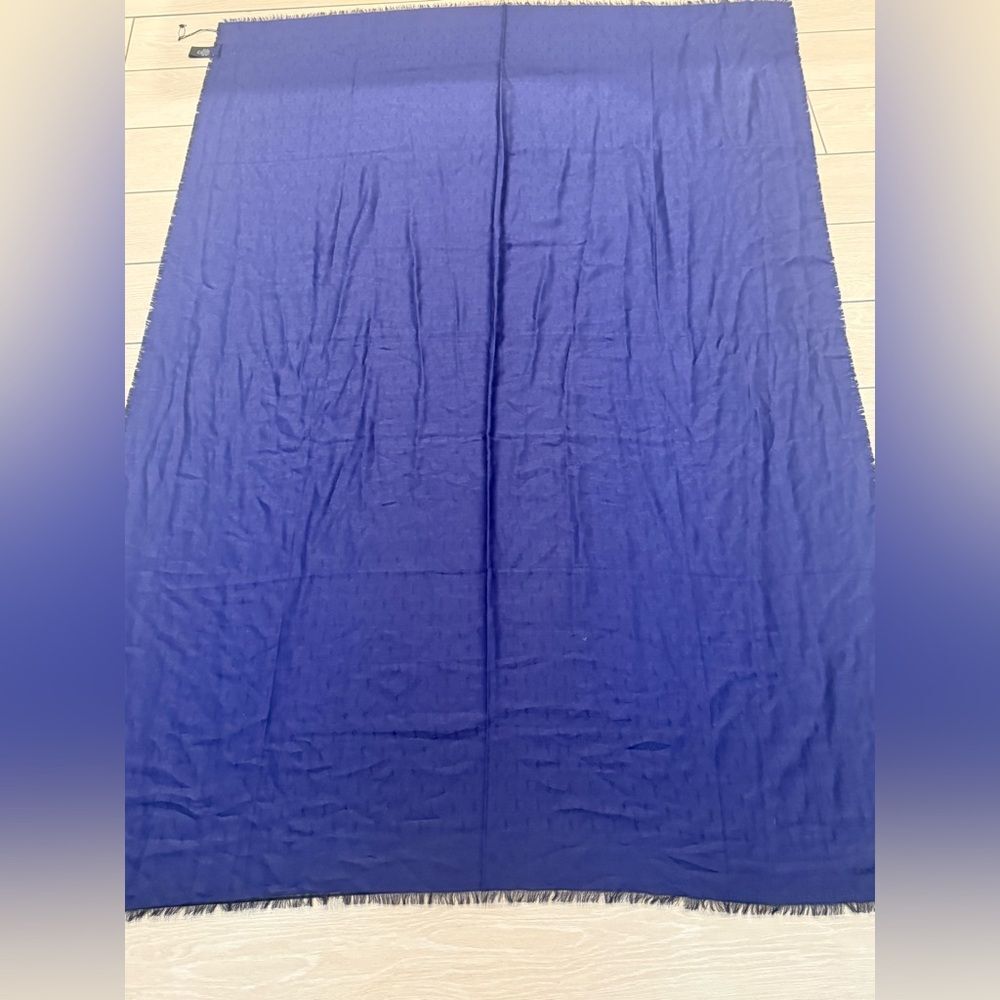 Brand new Saint Laurent Deep Blue double sided scarf / shawl large size